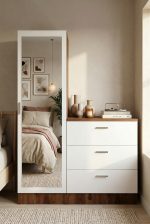 Robin Home Lyana Aynalı Şifonyer Gardırop Çam-Beyaz