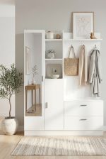 Robin Home Jessie Vestiyer Ayakkabılık Portmanto Aynalı Raf Beyaz