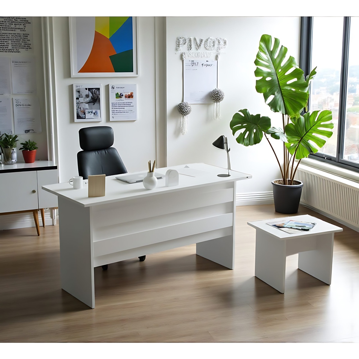 Robin Home Verona AB Ofis Büro Masa Takımı Beyaz - Görsel 1