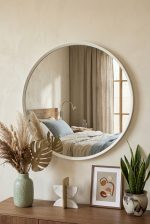 Dekoratif Dresuar Antre Hol Konsol Aynası 60 cm Beyaz