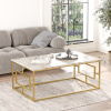 Robin Home Atlantis Gold Metal Orta Sehpa Mermer Desen