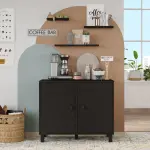 Robin Home Coffee Kahve Köşesi Çok Amaçlı Dolap (Rafsız) Siyah - Görsel 2