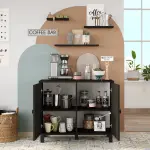 Robin Home Coffee Kahve Köşesi Çok Amaçlı Dolap (Rafsız) Siyah - Görsel 4