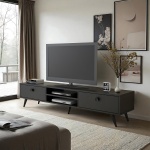 Robin Home Arya Tv Ünitesi Televizyon Sehpası Ahşap Ayak 175 Cm Siyah AR5