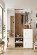 Robin Home Lenka Aynalı Vestiyer Portmanto Ayakkabılık Çam-beyaz