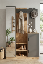 Robin Home Lenka Vestiyer Portmanto Ayakkabılık Çam-Gri