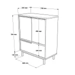 Robin Home Lidya Ayakkabılık Çok Amaçlı Dolap 3 Kapaklı Metal Ayaklı Beyaz - Görsel 5