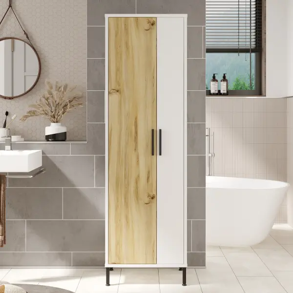 Robin Home Carmen Çok Amaçlı Dolap Vileda Banyo Dolabı Keçe-Beyaz