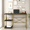 Robin Home Atlantis Gold Metal Çalışma Masası Raflı 120cm Siyah