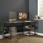 Robin Home Atlantis Metal Ofis Büro Çalışma Masası Bilgisayar Masası Laptop Masası Raflı 160cm AS28-A Çam - Görsel 3