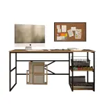 Robin Home Atlantis Metal Ofis Büro Çalışma Masası Bilgisayar Masası Laptop Masası Raflı 160cm AS28-A Çam - Görsel 5