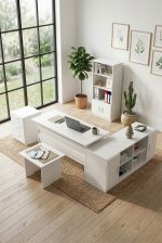 Robin Home Verona ABCDF Ofis Büro Masa Takımı Beyaz