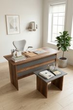 Robin Home Verona AB Ofis Büro Masa Takımı Barok-Gri