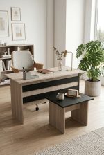 Robin Home Verona AB Ofis Büro Masa Takımı Meşe-Siyah