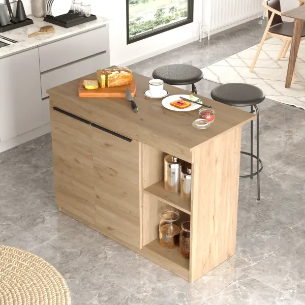 Robin Home Liva Ada Mutfak Yemek Masası Bar Masası 2 Kapaklı 120cm Sepet