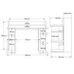 Robin Home Orion Çalışma Masası Bilgisayar Masası Raflı Sepet-Kiremit - Görsel 6