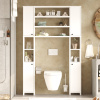 Robin Home Opal Çok Amaçlı Tuvalet Banyo Dolabı Kapaklı Raflı Beyaz