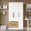 Robin Home Lukas 3 Kapaklı 2 Çekmeceli Gardırop Elbise Dolabı Sepet-Beyaz