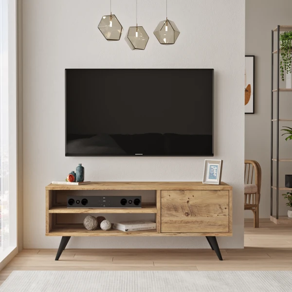 Robin Home Milano Tv Ünitesi Tv Sehpası Ahşap Ayaklı 110cm Çam