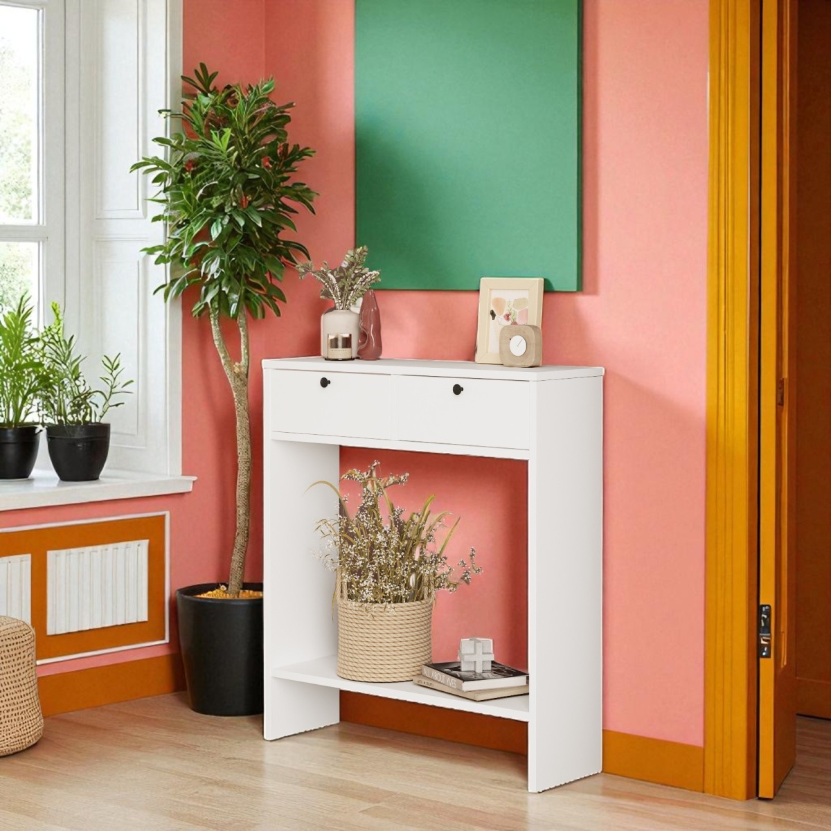 Robin Home Queen Dresuar Hol Antre 80 cm 2 Kapaklı Beyaz - Görsel 2