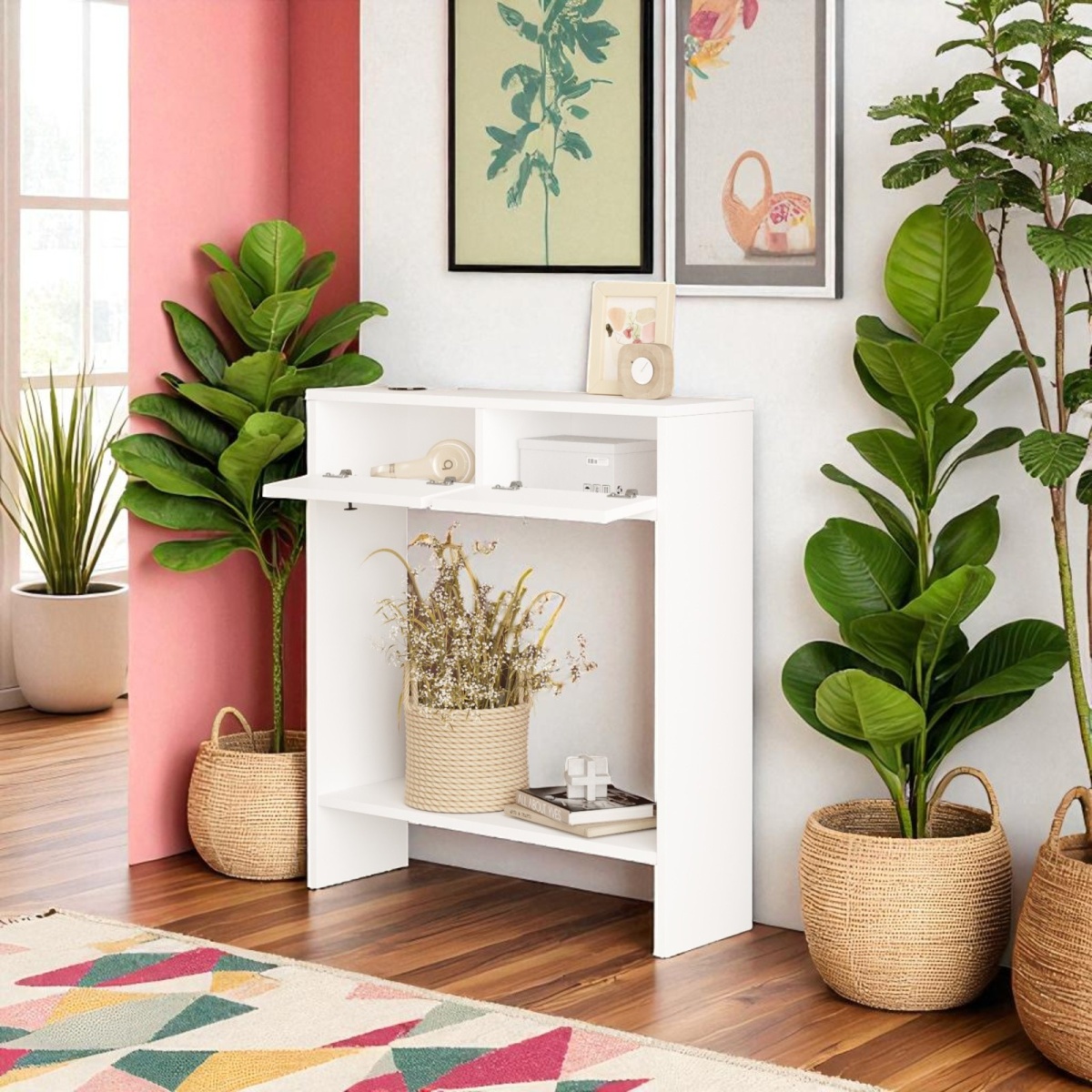 Robin Home Queen Dresuar Hol Antre 80 cm 2 Kapaklı Beyaz - Görsel 3