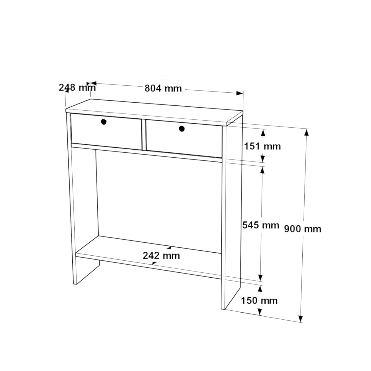 Robin Home Queen Dresuar Hol Antre 80 cm 2 Kapaklı Beyaz - Görsel 4