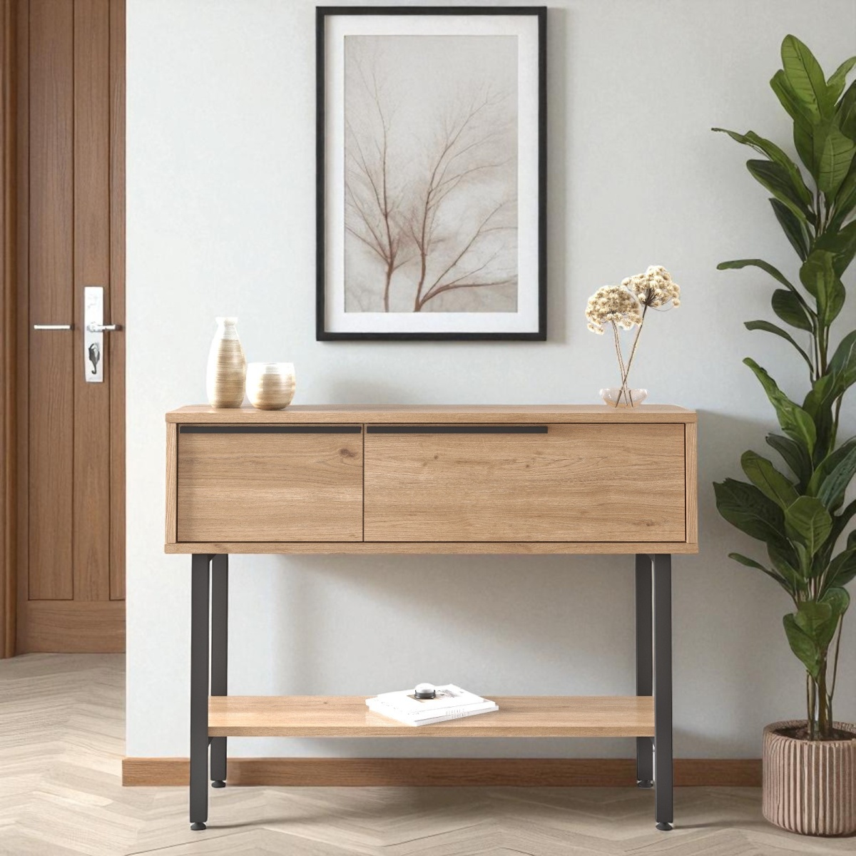 Robin Home Dresuar Antre Hol Kapaklı 100cm Metal Ayaklı Sepet - Görsel 2