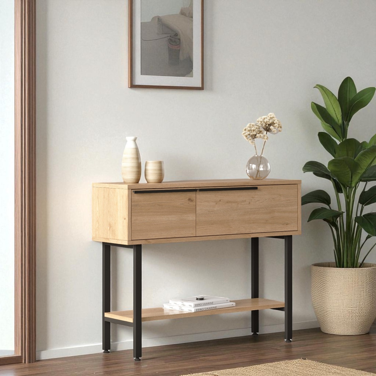 Robin Home Dresuar Antre Hol Kapaklı 100cm Metal Ayaklı Sepet - Görsel 3