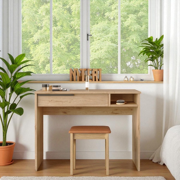 Robin Home Makyaj Masası Aynasız Çekmeceli Sepet