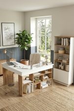 Robin Home Çalışma Masası + Kitaplık 2'li Set Çam- Beyaz