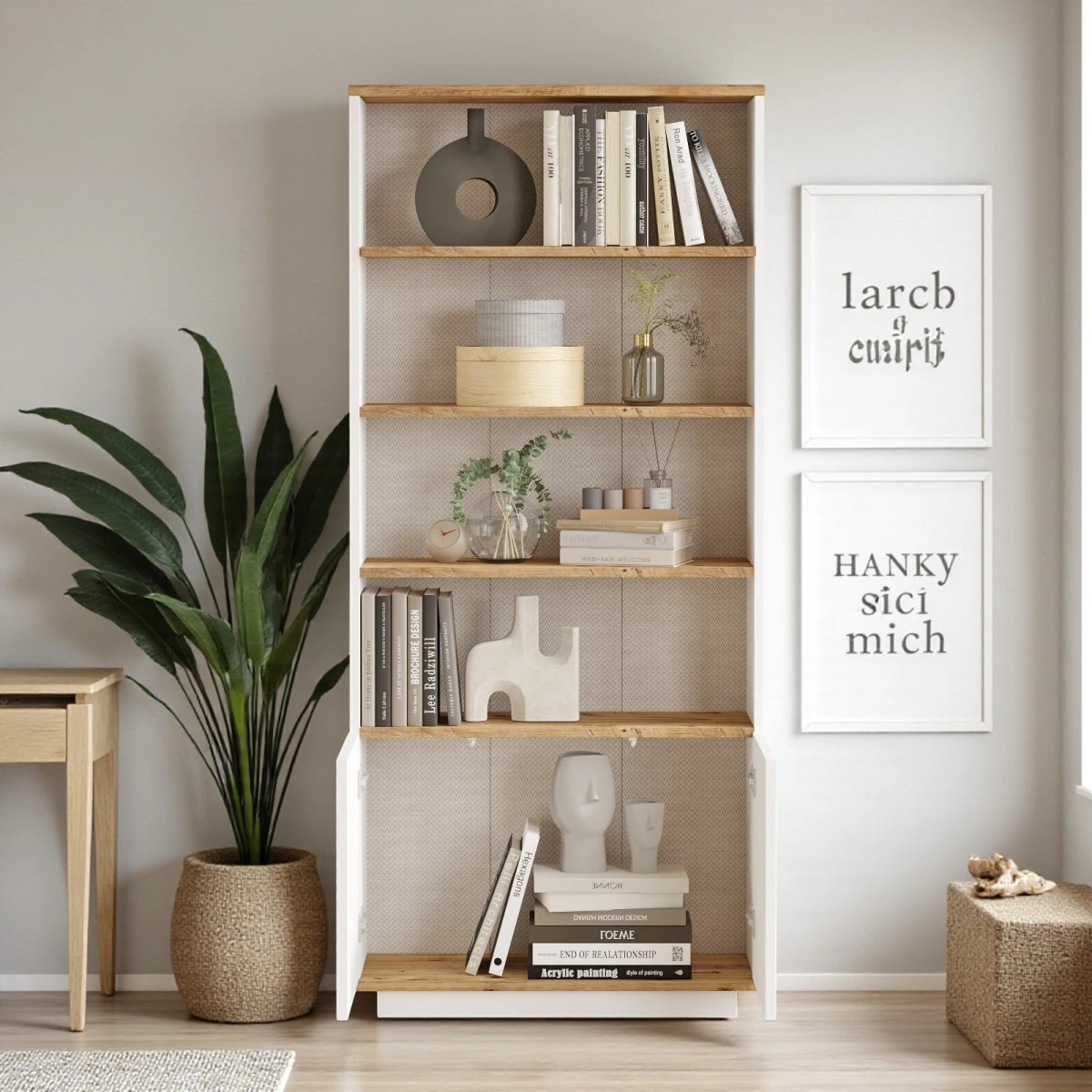 Robin Home Çalışma Masası + Kitaplık 2'li Set Çam- Beyaz - Görsel 4