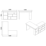 Robin Home Çalışma Masası + Kitaplık 2'li Set Çam- Beyaz - Görsel 5