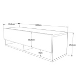 Robin Home Loft Aynalı Duvara Monte Dresuar Antre Hol 100cm Çam- Beyaz - Görsel 4