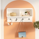 Robin Home Comfort Puflu Minderli Oturaklı Portmanto Ayakkabılık Vestiyer Beyaz - Görsel 2