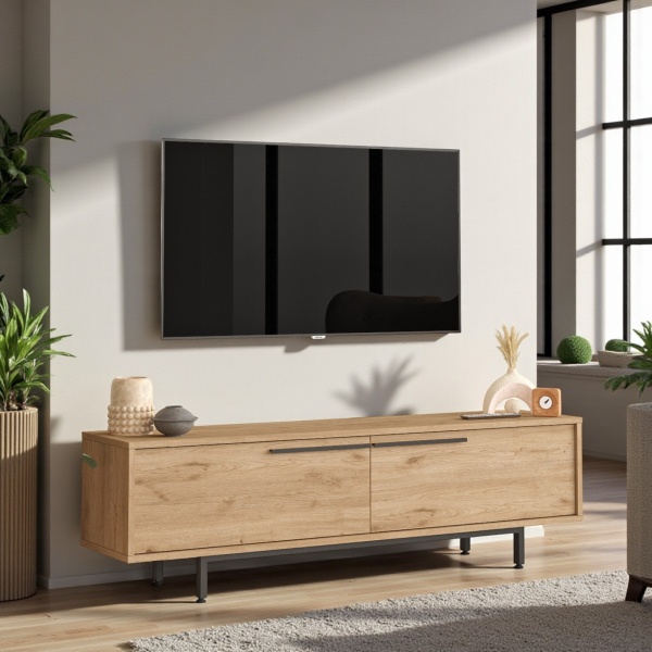 Robin Home Tv Ünitesi Sehpası Metal Ayaklı 160cm Sepet