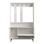 Robin Home Portmanto Vestiyer Ayakkabılık Aynalı Metal Ayaklı Beyaz - Görsel 2