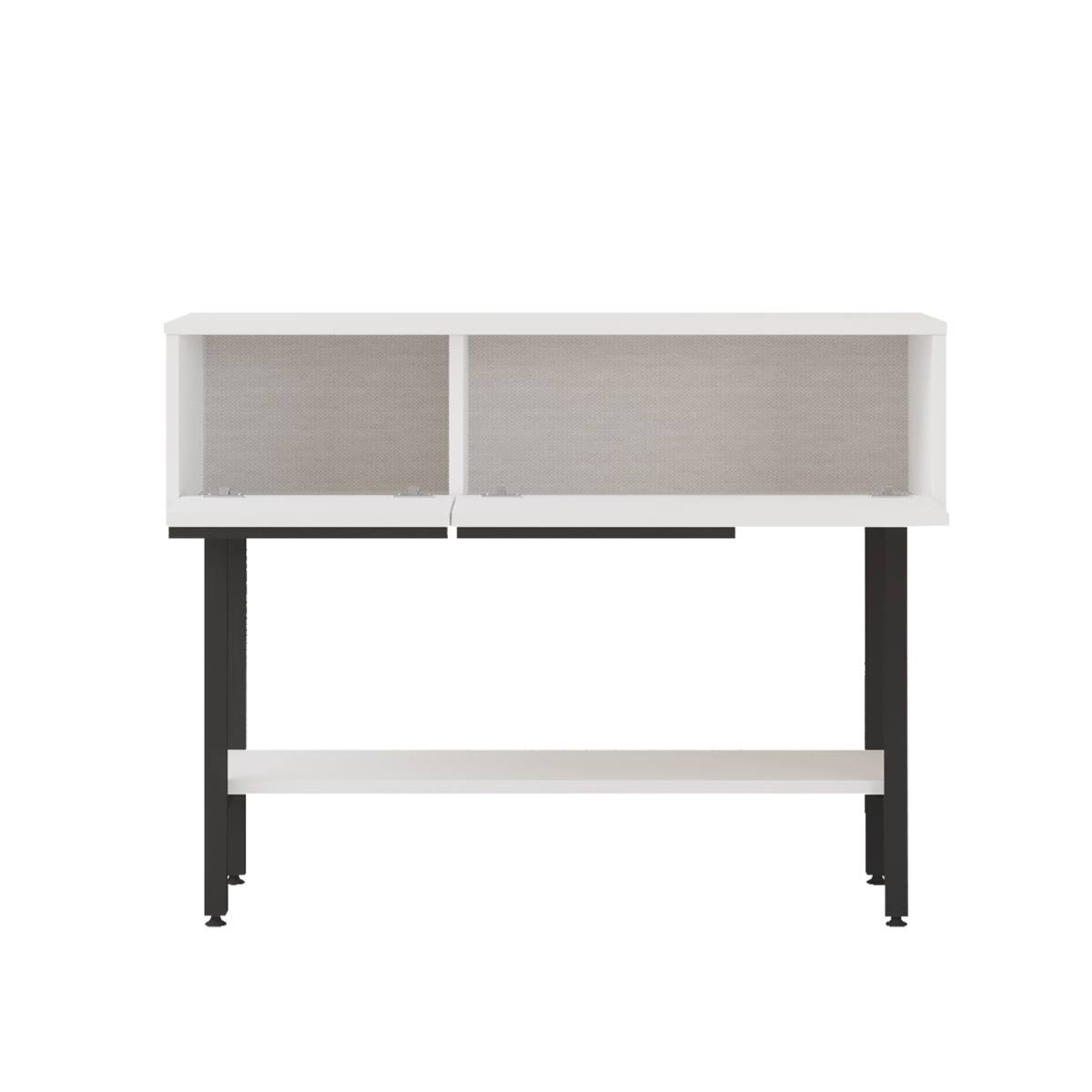 Robin Home Antre Hol Salon Aynalı Dresuar Kapaklı Metal Ayaklı NO1 Beyaz - Görsel 4