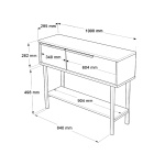 Robin Home Antre Hol Salon Aynalı Dresuar Kapaklı Metal Ayaklı NO1 Beyaz - Görsel 6