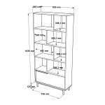 Robin Home Kitaplık Raf Metal Ayaklı 176cm Kapaklı Beyaz - Görsel 5