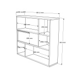 Robin Home Mutfak Salon Duvar Rafı Kitaplık 90cm Kapaklı Beyaz - Görsel 6