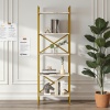 Robin Home Atlantis Gold Metal Kitaplık 5 Raflı 175cm Mermer Desen