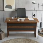 Robin Home Verona Ofis Çalışma Masası ve 3 çekmeceli Keson Takım Meşe-Siyah - Görsel 2