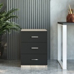 Robin Home Verona Ofis Çalışma Masası ve 3 çekmeceli Keson Takım Set Meşe-Siyah - Görsel 3