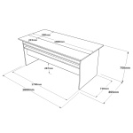 Robin Home Ofis Çalışma Masası 180*90cm Gri-Kahve - Görsel 4
