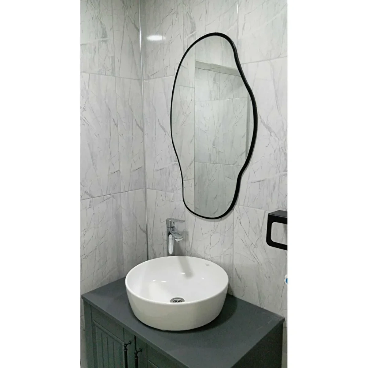 Robin Home Asimetrik75x40 Konsol, Dresuar, Tuvalet Aynası Siyah - Görsel 2
