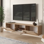 Robin Home Arizona Tv Ünitesi Sehpası Duvara Monte 3 Ahşap Jüt Kapaklı 180cm Sepet-Jüt - Görsel 3