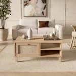 Robin Home Arizona Orta Sehpa Ahşap Ayaklı Kapaklı Ahşap-Jüt Sepet-Jüt - Görsel 2