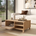 Robin Home Arizona Orta Sehpa Ahşap Ayaklı Kapaklı Ahşap-Jüt Sepet-Jüt - Görsel 3