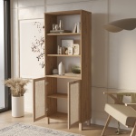 Robin Home Arizona Kitaplık Raf Ahşap Ayaklı 180cm Ahşap Jüt Kapaklı Sepet-Jüt - Görsel 3