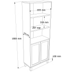 Robin Home Arizona Kitaplık Raf Ahşap Ayaklı 180cm Ahşap Jüt Kapaklı Sepet-Jüt - Görsel 4